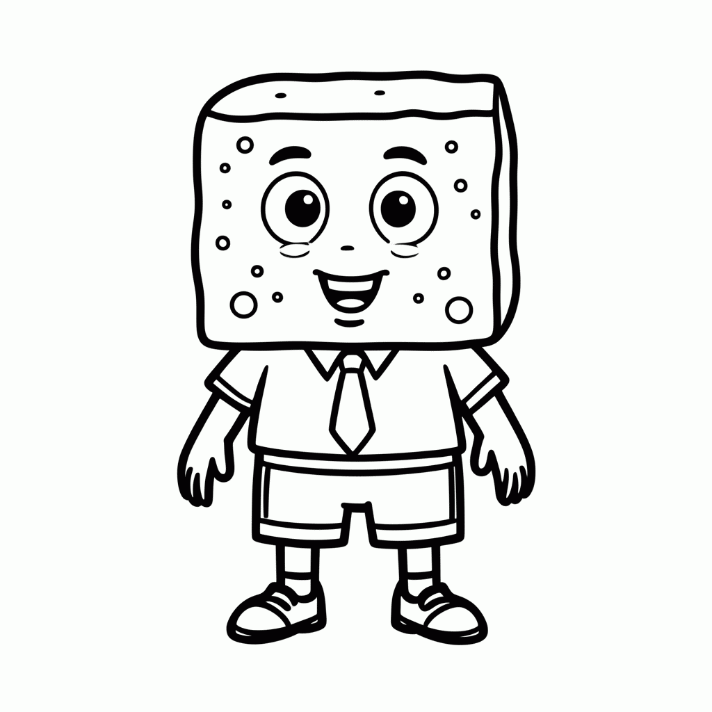 Desenho de Bob Esponja para colorir e imprimir grátis em folha A4