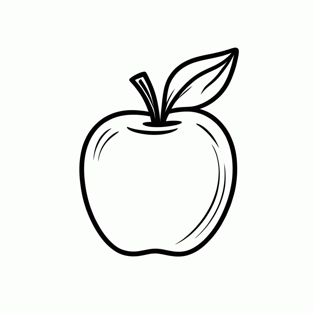 Desenho de A Maçã para colorir e imprimir grátis em folha A4