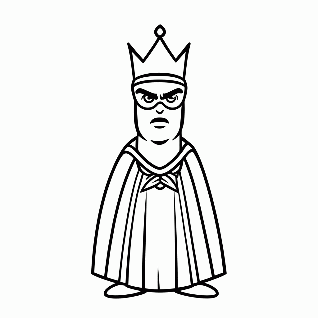 Desenho de Rainha Má para colorir e imprimir grátis em folha A4