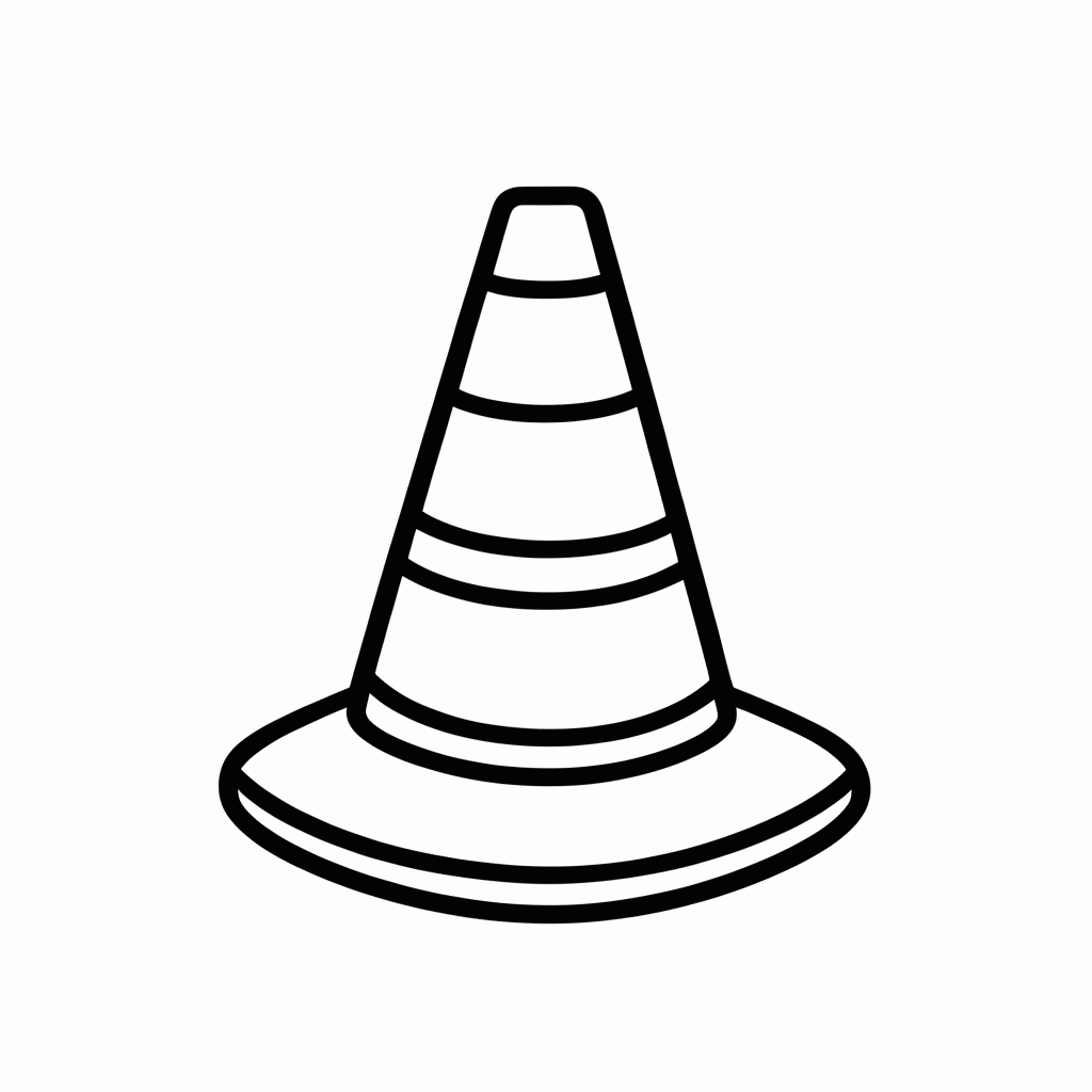 Desenho de Cone De Transito para colorir e imprimir grátis em folha A4