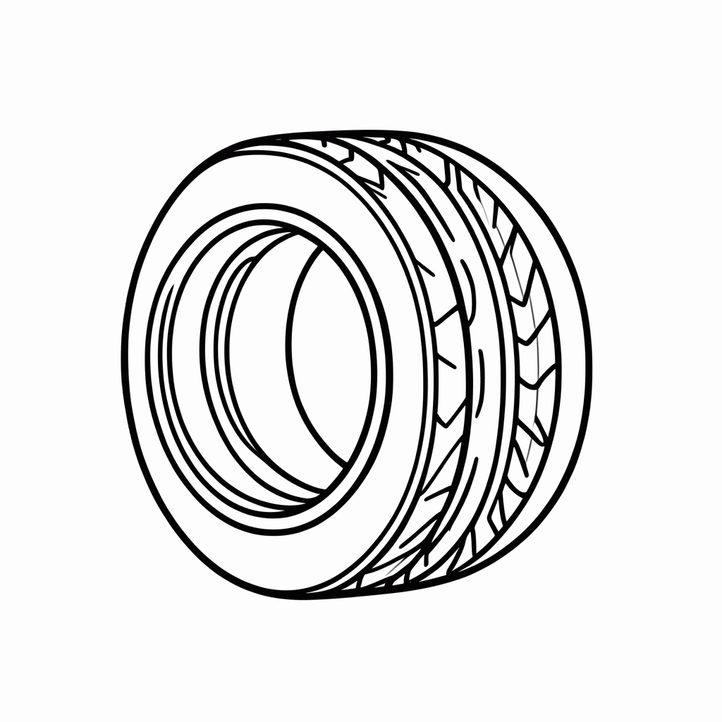 Desenho de Pneu De Corrida para colorir e imprimir grátis em folha A4
