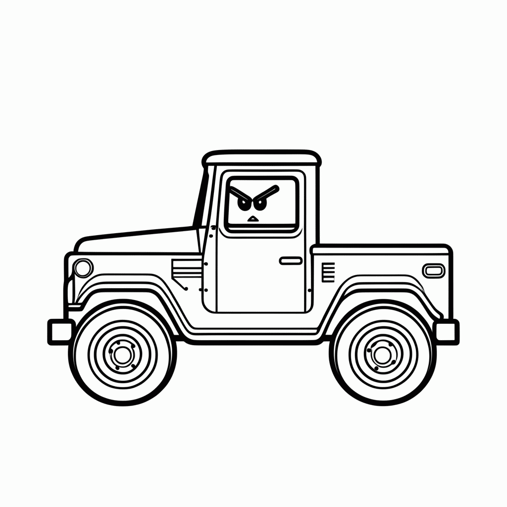 Desenho de Sargento Jeep para colorir e imprimir grátis em folha A4