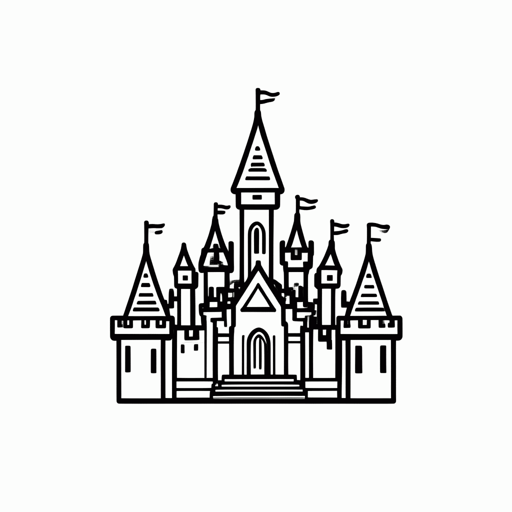 Desenho de O Castelo para colorir e imprimir grátis em folha A4