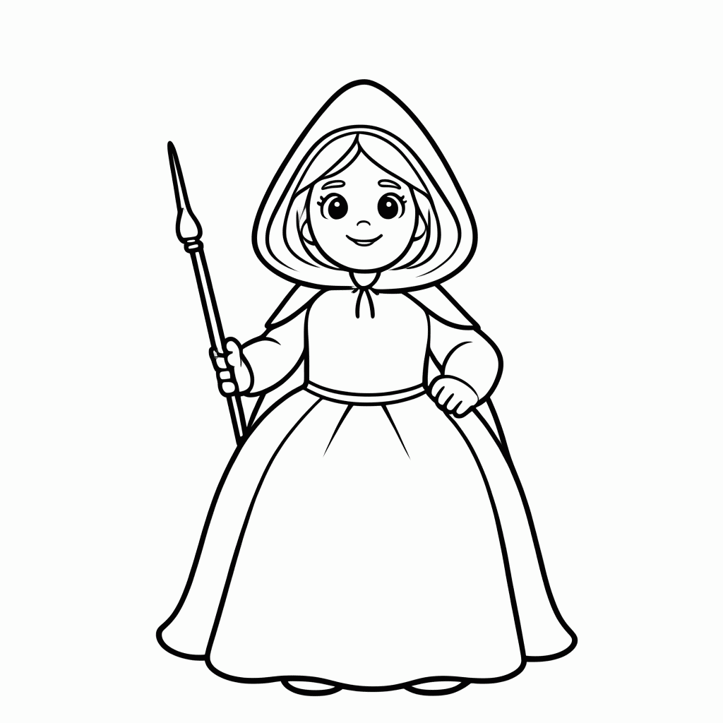 Desenho de Fada Madrinha para colorir e imprimir grátis em folha A4