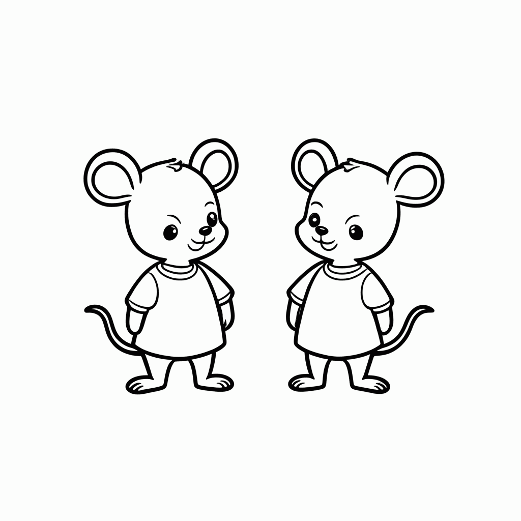 Desenho de Os Ratinhos para colorir e imprimir grátis em folha A4