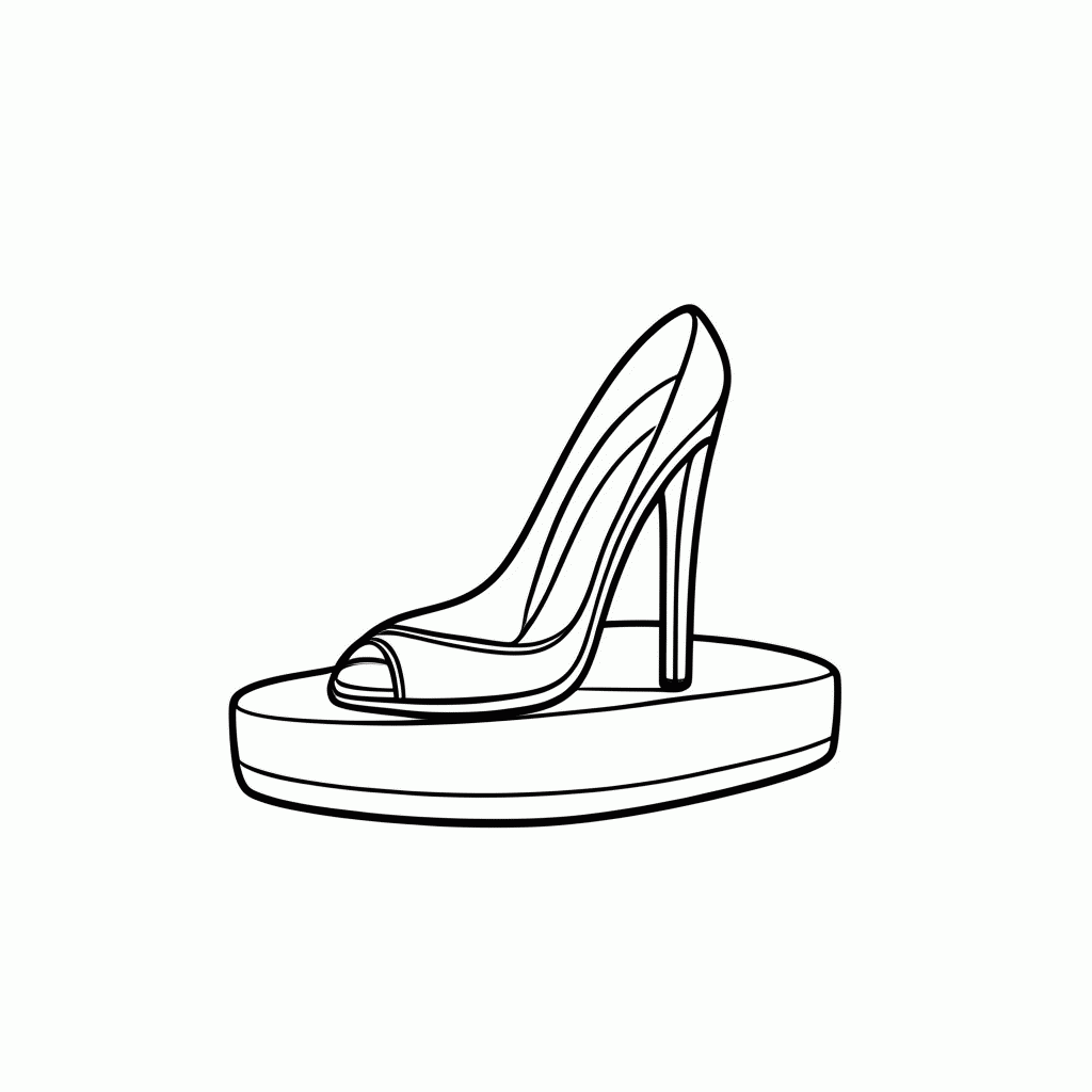 Desenho de Sapatinho de Cristal para colorir e imprimir grátis em folha A4