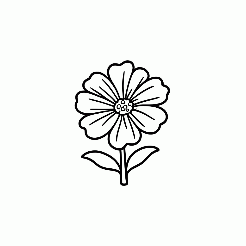 Desenho de Marigold Flor Laranja para colorir e imprimir grátis em folha A4