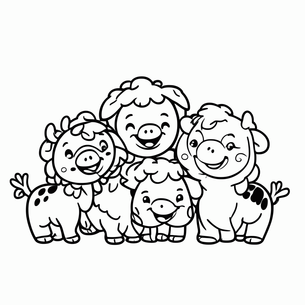 Desenho de Os Bichinhos para colorir e imprimir grátis em folha A4