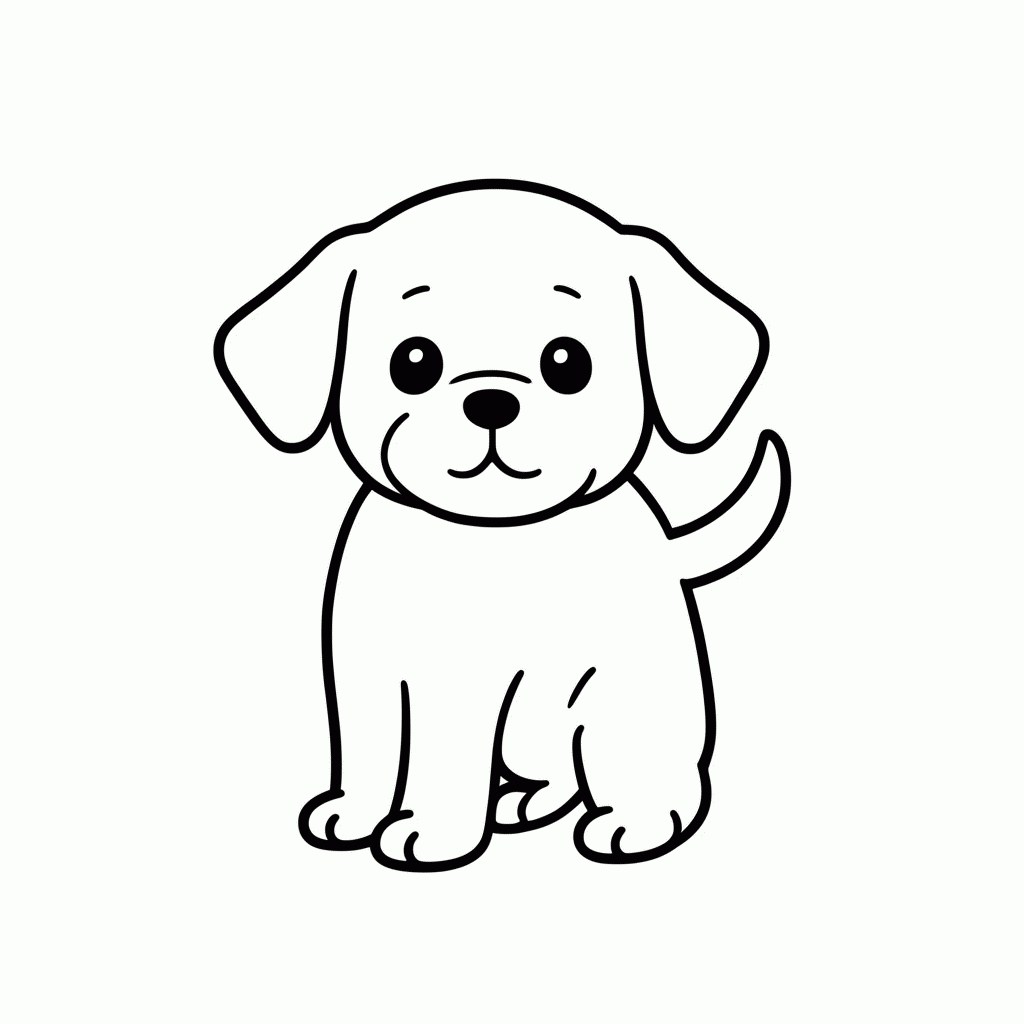 Desenho de Cachorrinho para colorir e imprimir grátis em folha A4