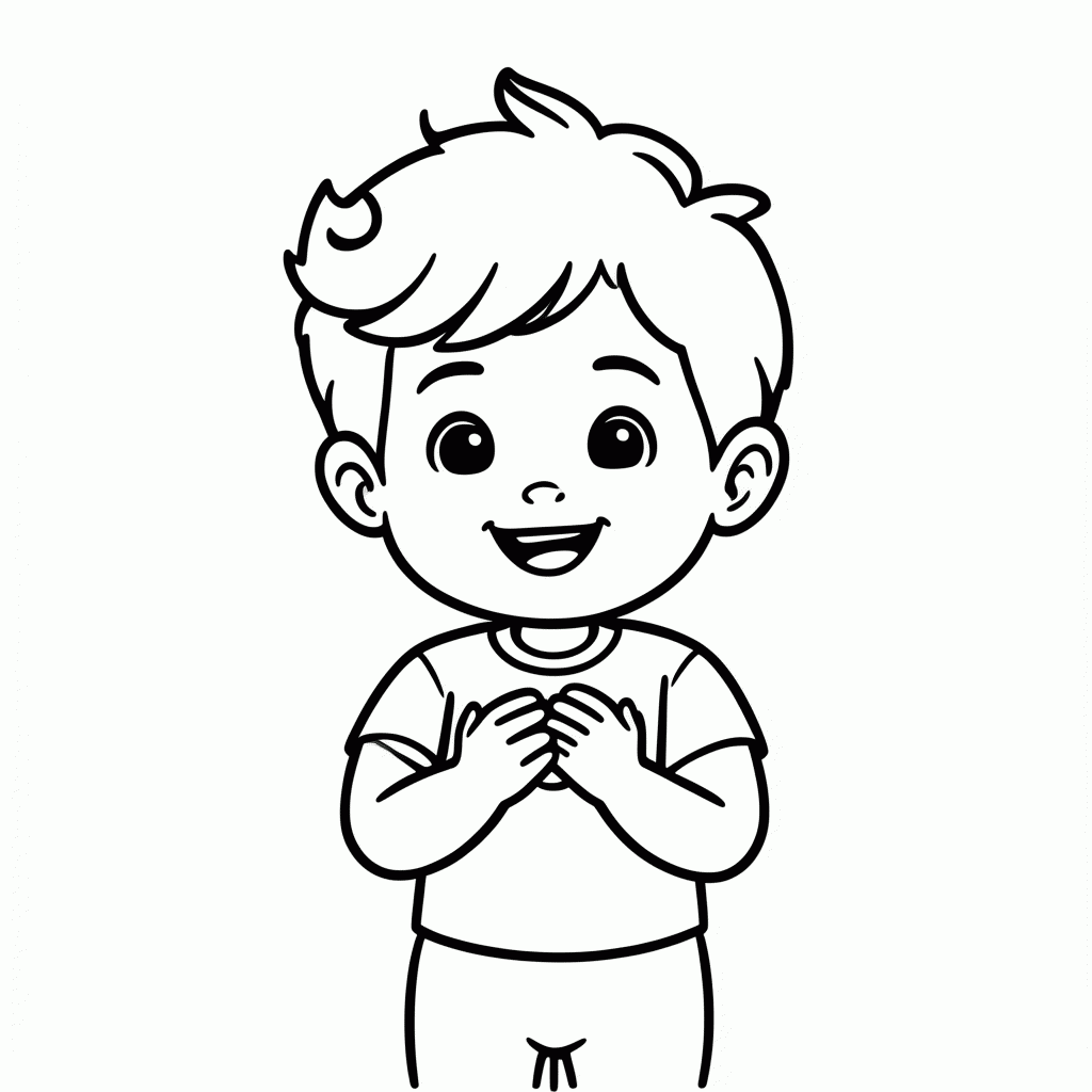 Desenho de JJ Feliz para colorir e imprimir grátis em folha A4