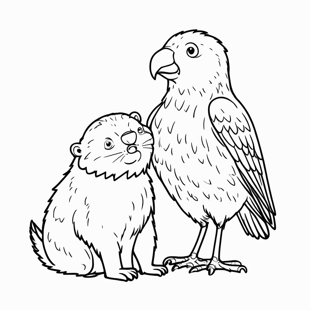 Desenho de Ollie e Ivy para colorir e imprimir grátis em folha A4