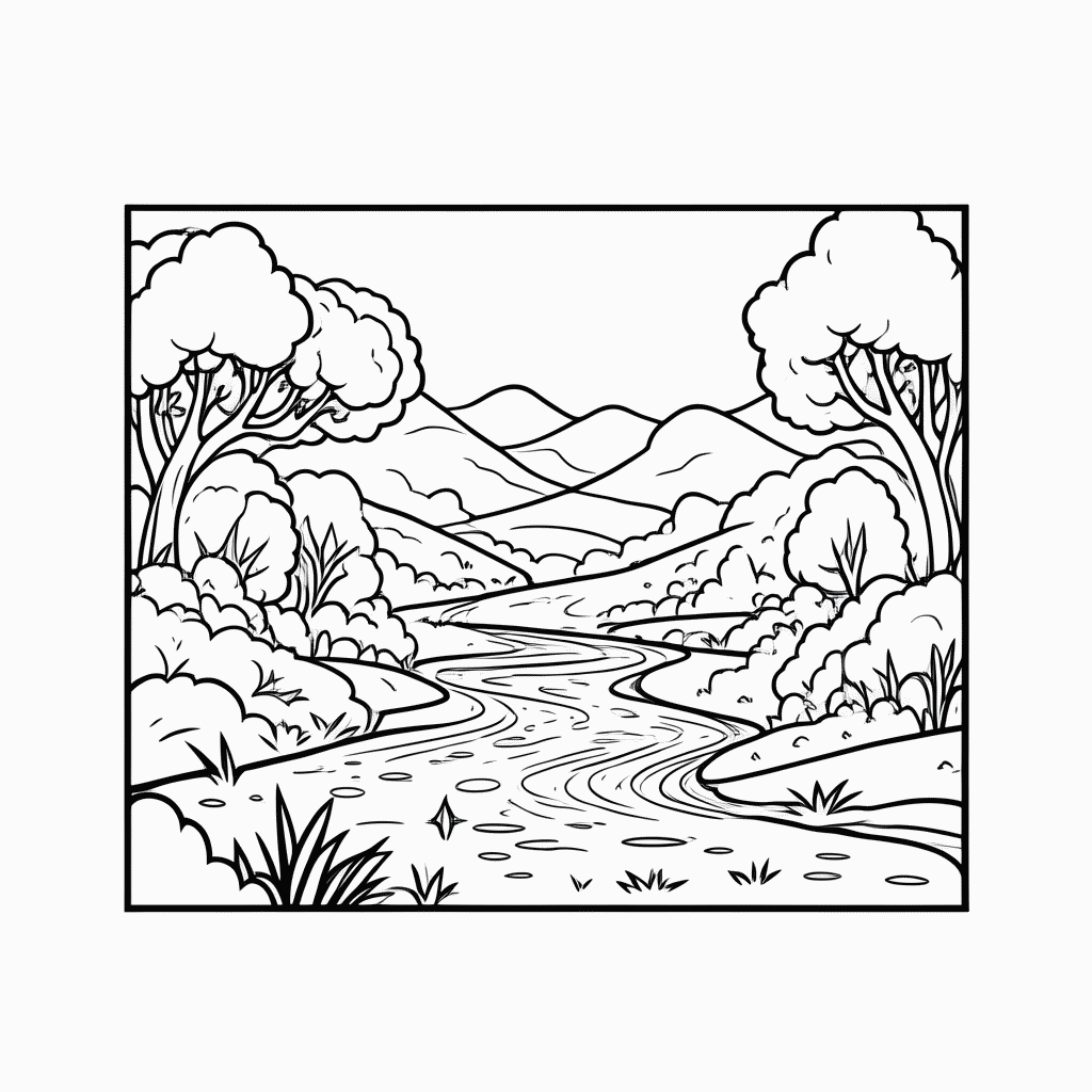 Desenho de Vale Mágico para colorir e imprimir grátis em folha A4