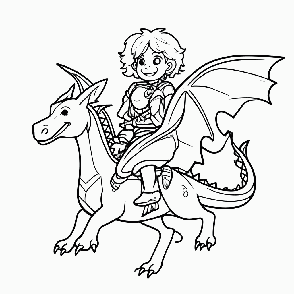 Desenho de Soluço e Banguela para colorir e imprimir grátis em folha A4