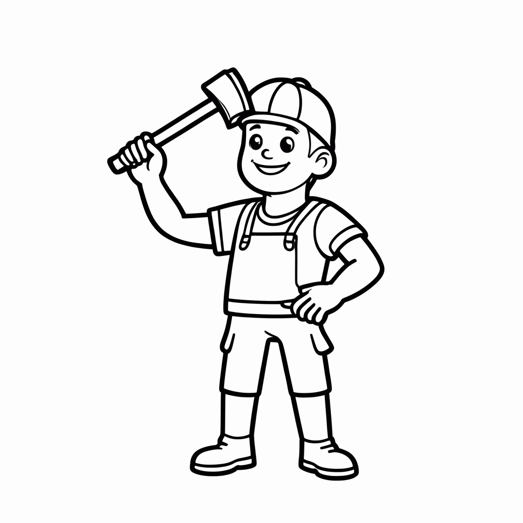 Desenho de Felix com o Martelo para colorir e imprimir grátis em folha A4