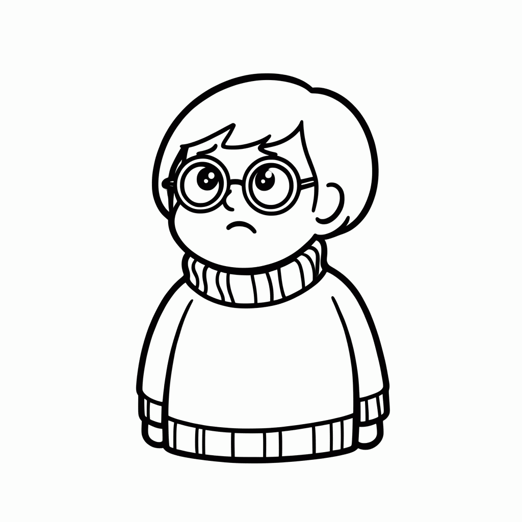 Desenho de Tristeza para colorir e imprimir grátis em folha A4