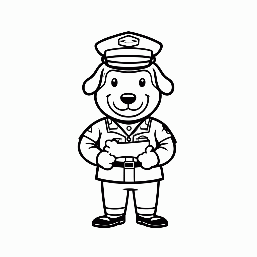 Desenho de Dog Man com Osso para colorir e imprimir grátis em folha A4
