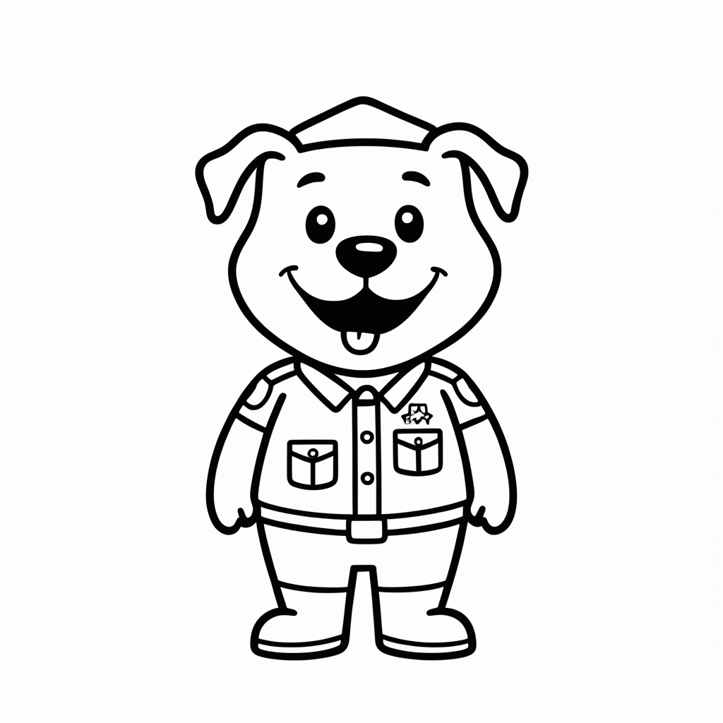 Desenho de Dog Man para colorir e imprimir grátis em folha A4