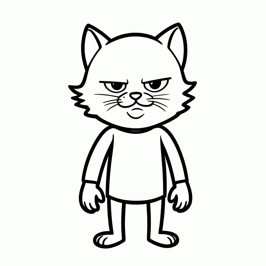 Desenho de Petey, o Gato para colorir e imprimir grátis em folha A4