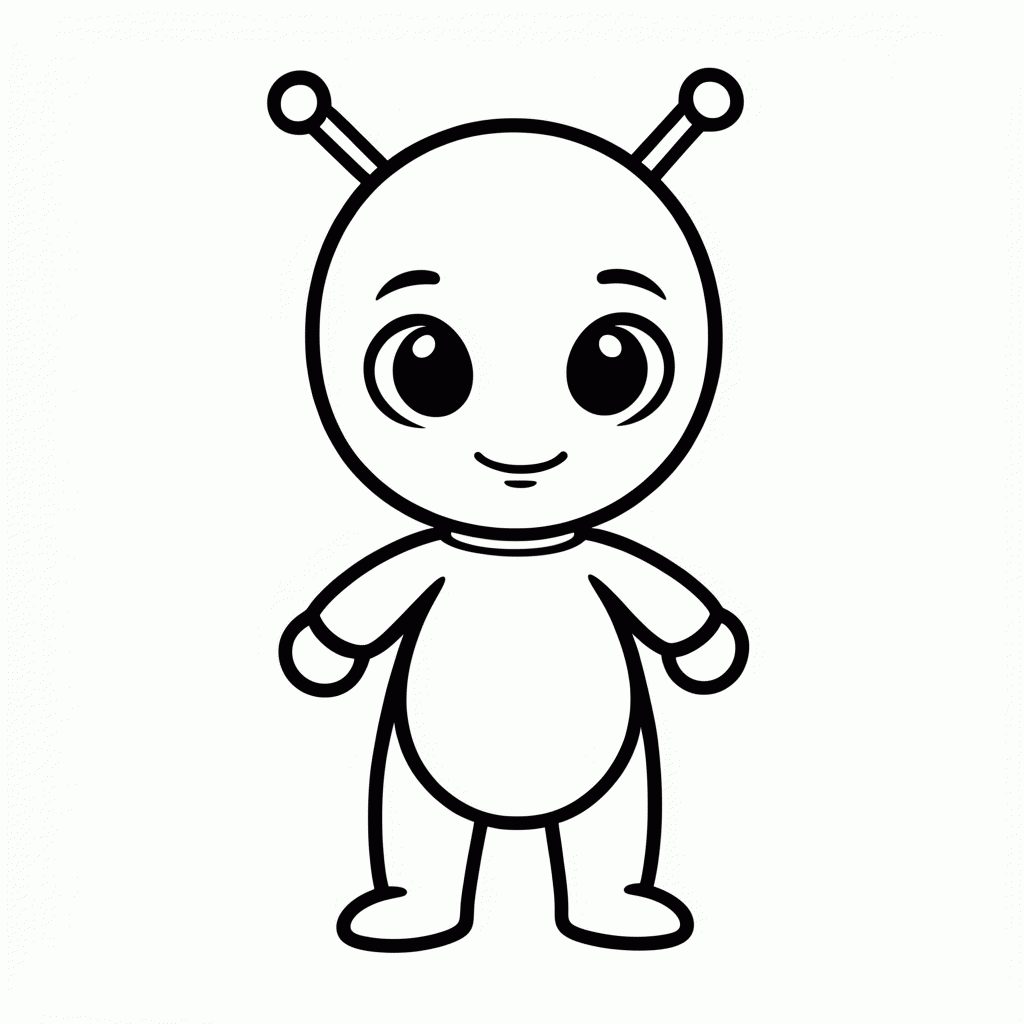Desenho de Alienígena para colorir e imprimir grátis em folha A4