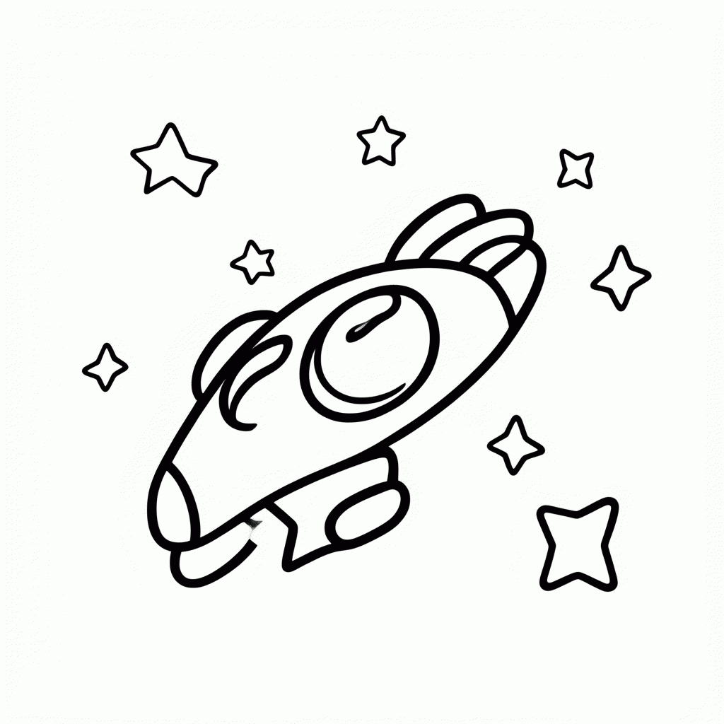 Desenho de Nave Espacial para colorir e imprimir grátis em folha A4