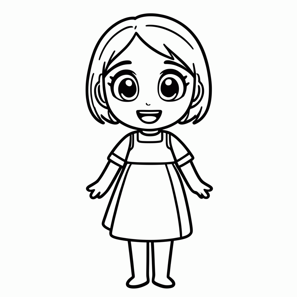 Desenho de Rapunzel de Cabelo Curto para colorir e imprimir grátis em folha A4