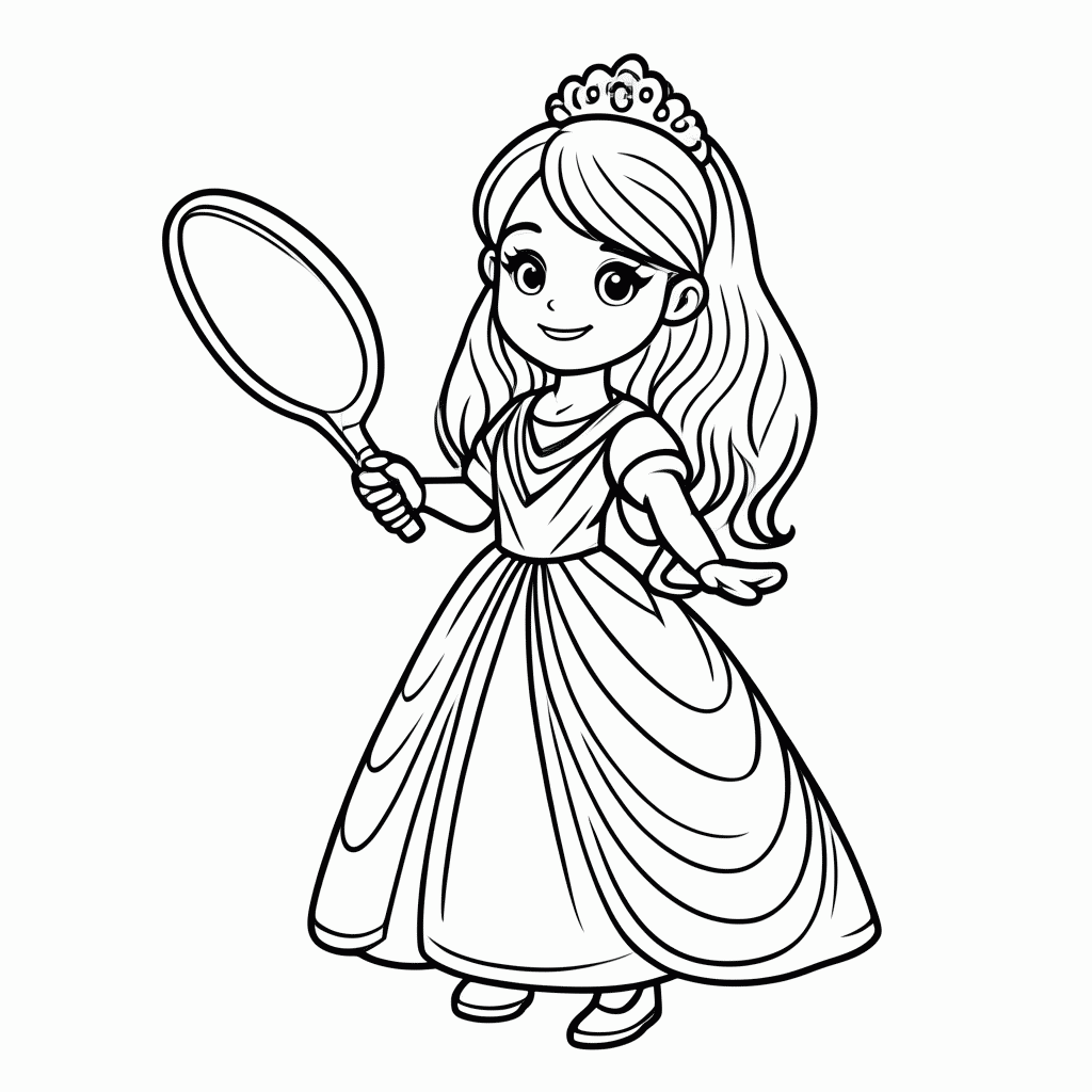 Desenho de Rapunzel com Frigideira para colorir e imprimir grátis em folha A4