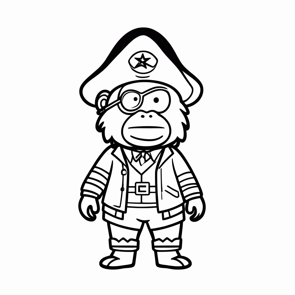 Desenho de Captain Gutt Gorila para colorir e imprimir grátis em folha A4