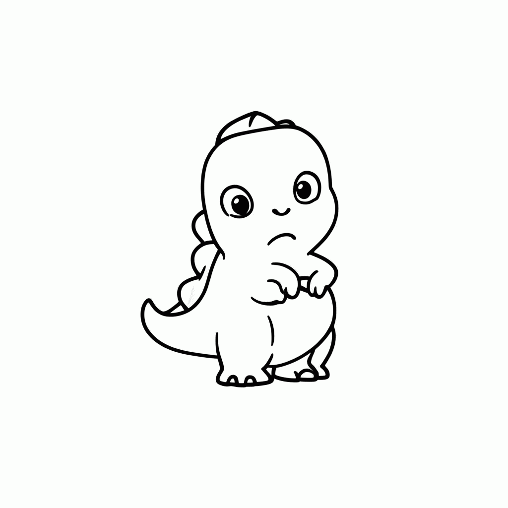 Desenho de Dinossauro Perdido para colorir e imprimir grátis em folha A4