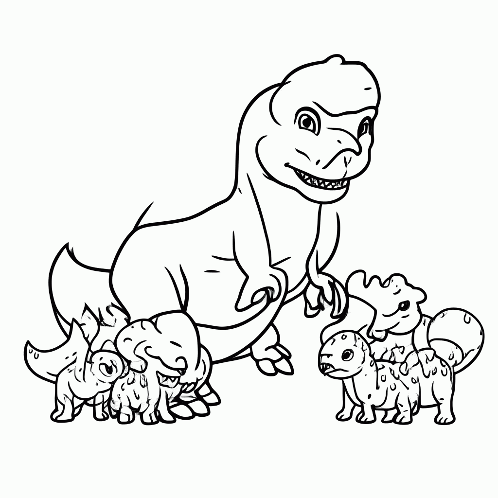 Desenho de Momma Dinossauro para colorir e imprimir grátis em folha A4