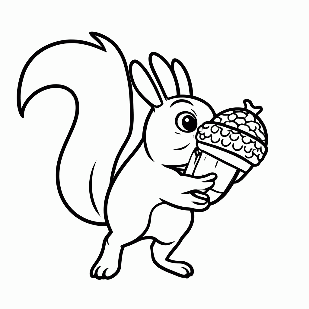 Desenho de Scrat Com Bolota para colorir e imprimir grátis em folha A4