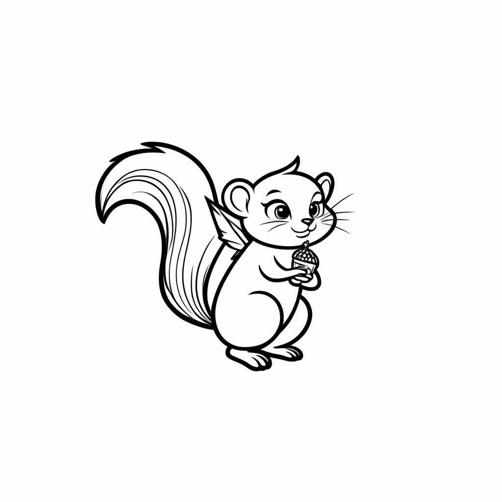 Desenho de Scratte Esquilo Fem para colorir e imprimir grátis em folha A4
