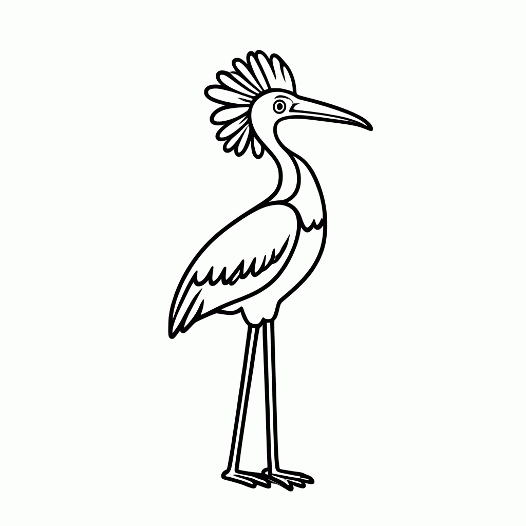 Desenho de A Ave Secretária para colorir e imprimir grátis em folha A4
