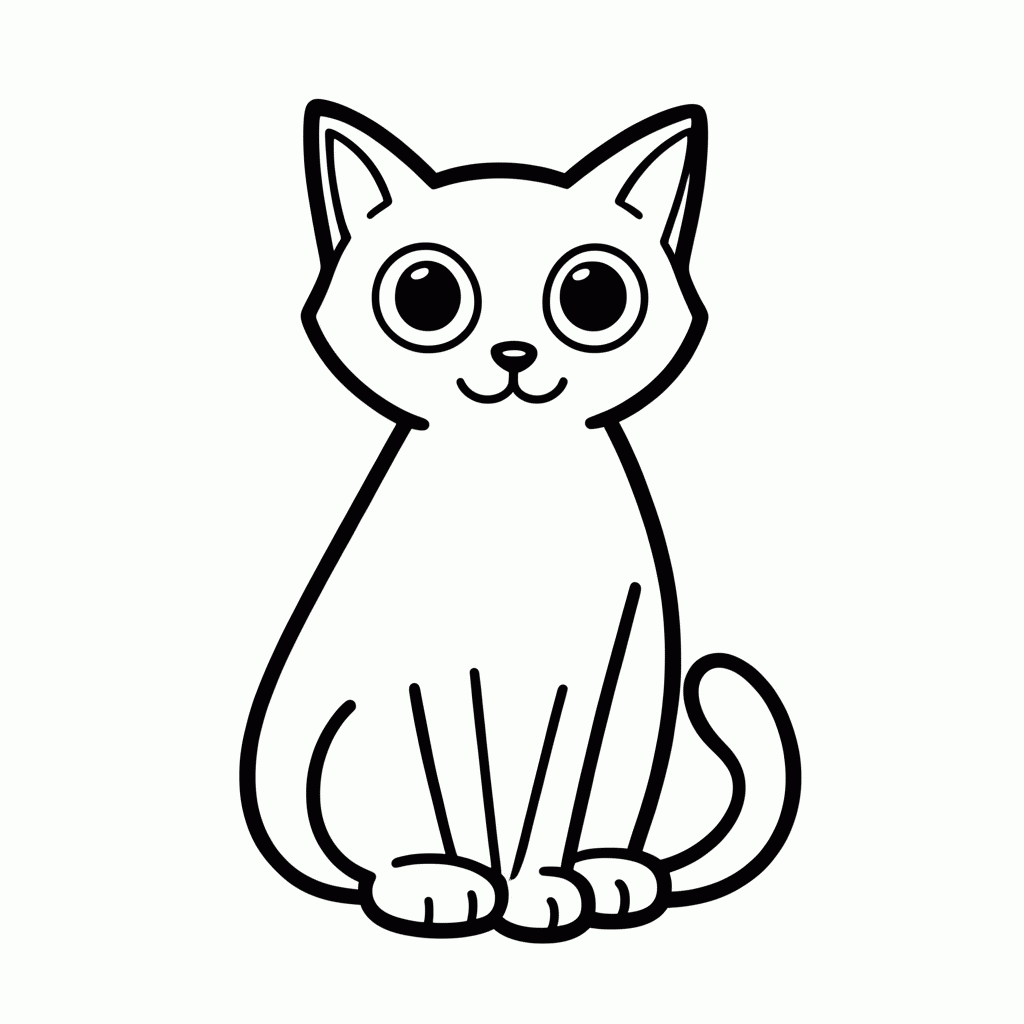 Desenho de O Gato para colorir e imprimir grátis em folha A4