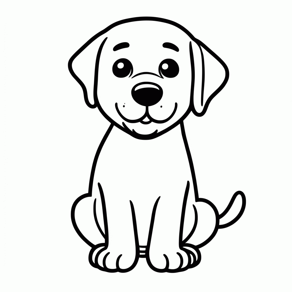 Desenho de O Cachorro Labrador para colorir e imprimir grátis em folha A4