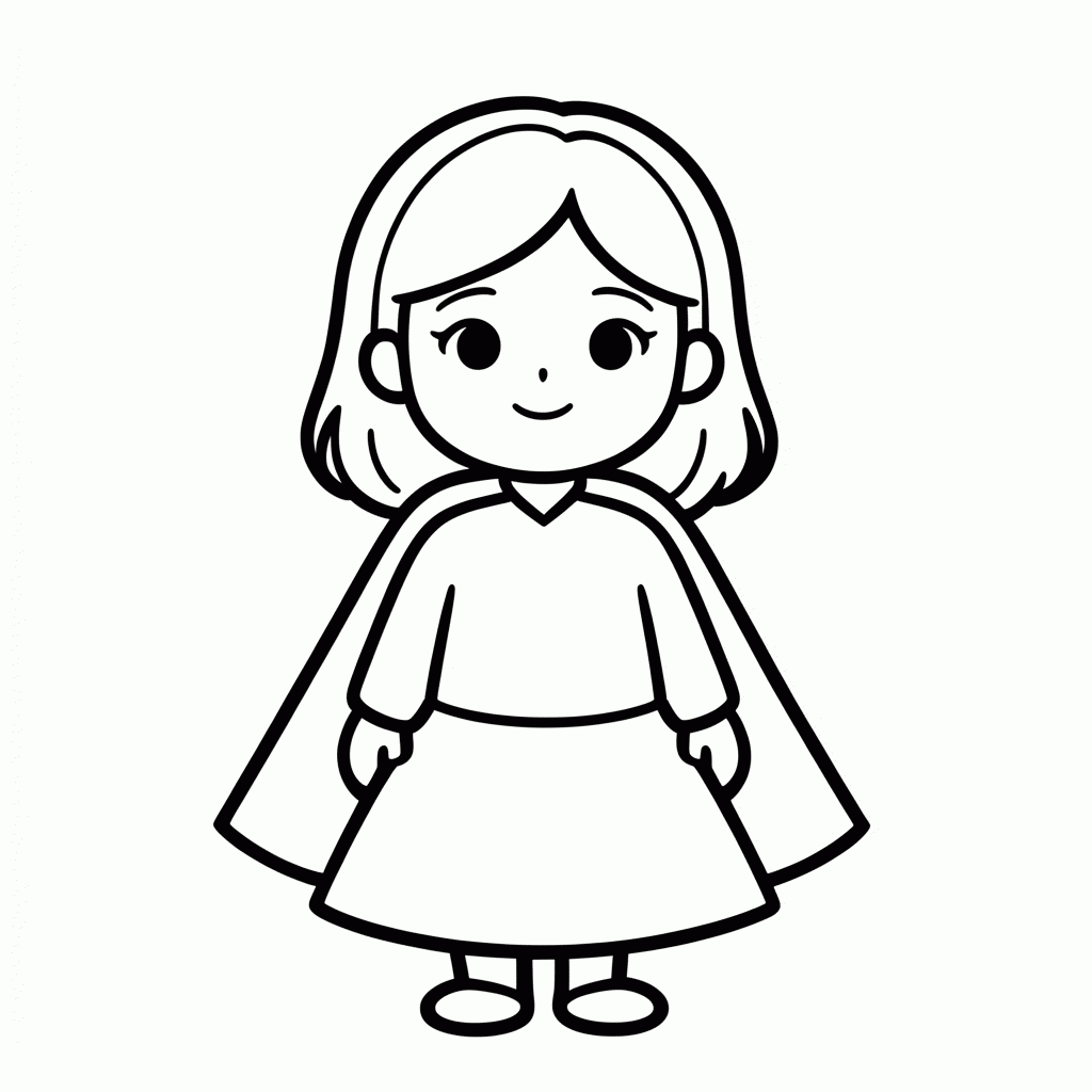 Desenho de Anna Com Capa para colorir e imprimir grátis em folha A4