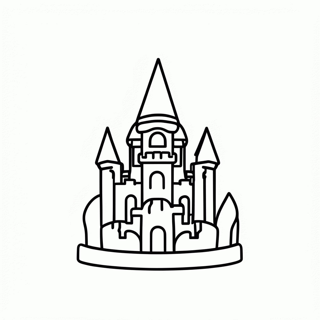 Desenho de Castelo De Gelo para colorir e imprimir grátis em folha A4
