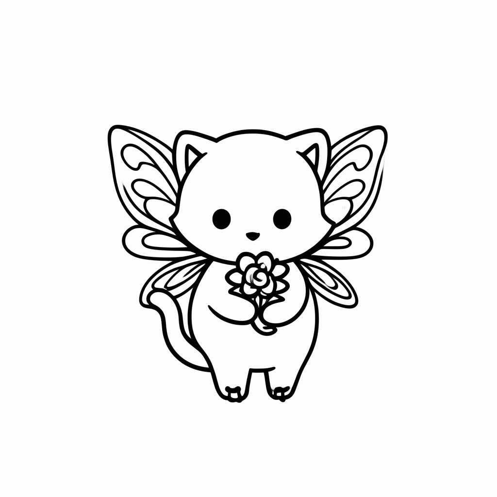 Desenho de Gata Fada para colorir e imprimir grátis em folha A4