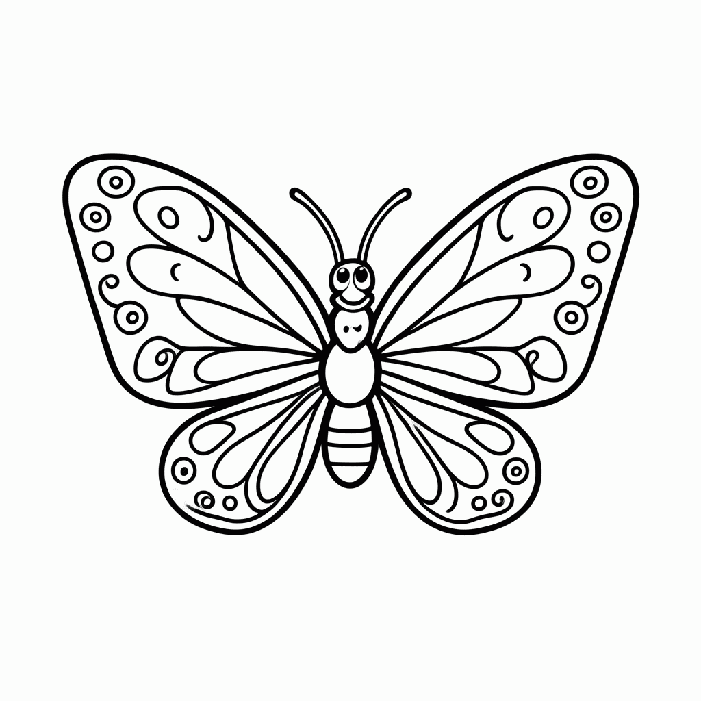 Desenho de Borboletinha para colorir e imprimir grátis em folha A4