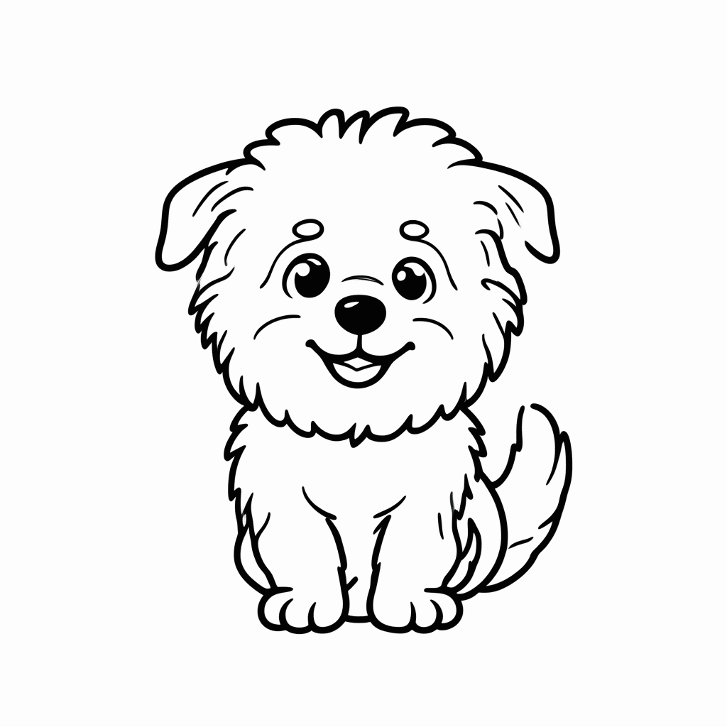Desenho de Perrito, o Cãozinho para colorir e imprimir grátis em folha A4