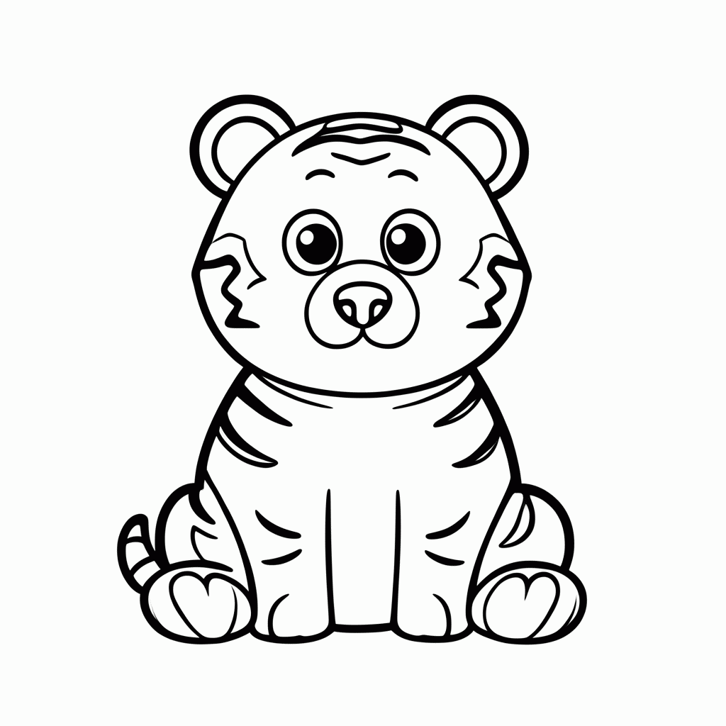 Desenho de Derpy, o Tigre para colorir e imprimir grátis em folha A4