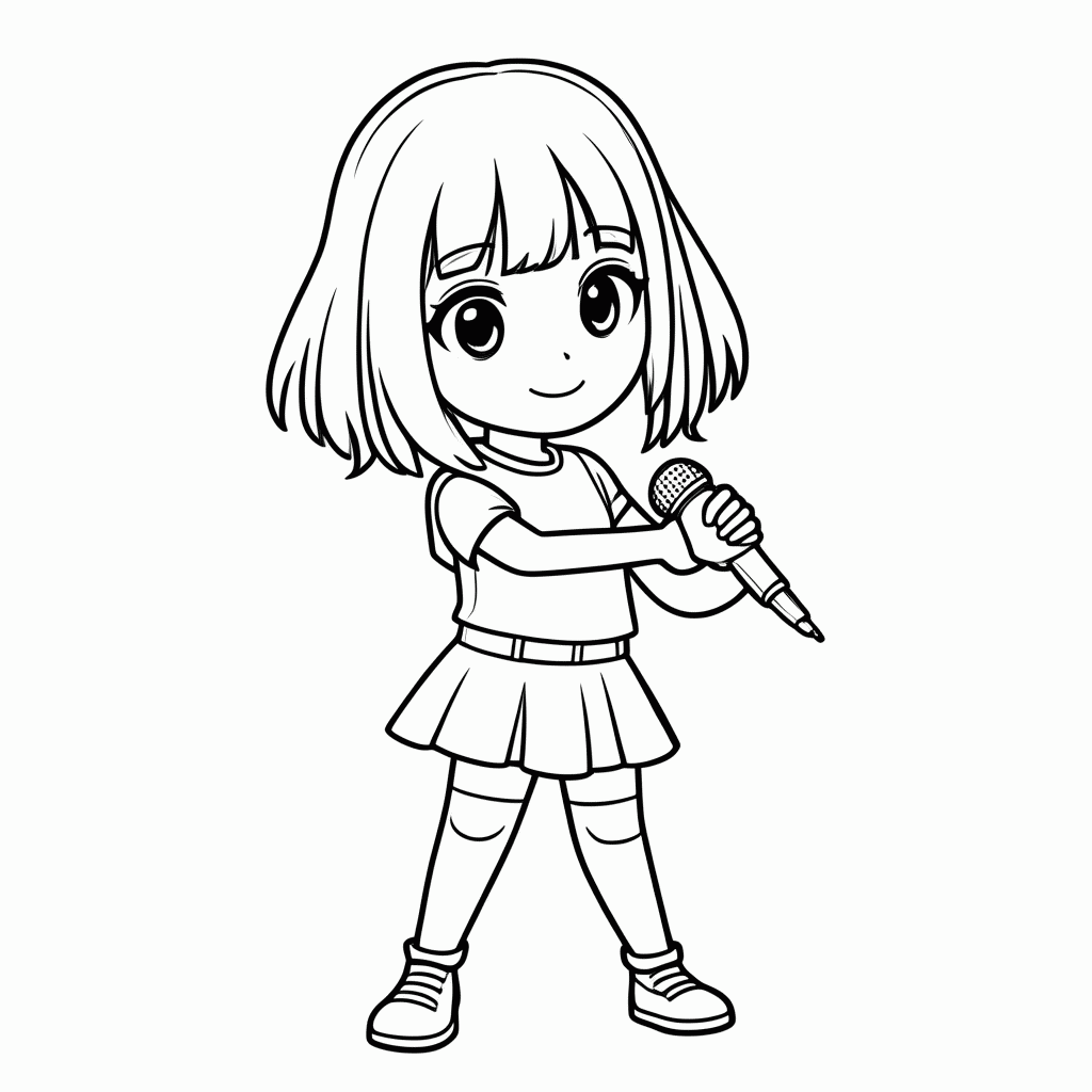 Desenho de Zoey (HUNTR/X) para colorir e imprimir grátis em folha A4