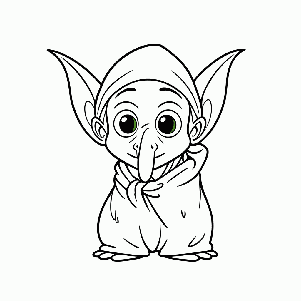 Desenho de Dobby Elfo Domestico para colorir e imprimir grátis em folha A4