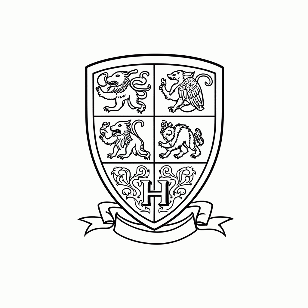 Desenho de Escudo De Hogwarts para colorir e imprimir grátis em folha A4