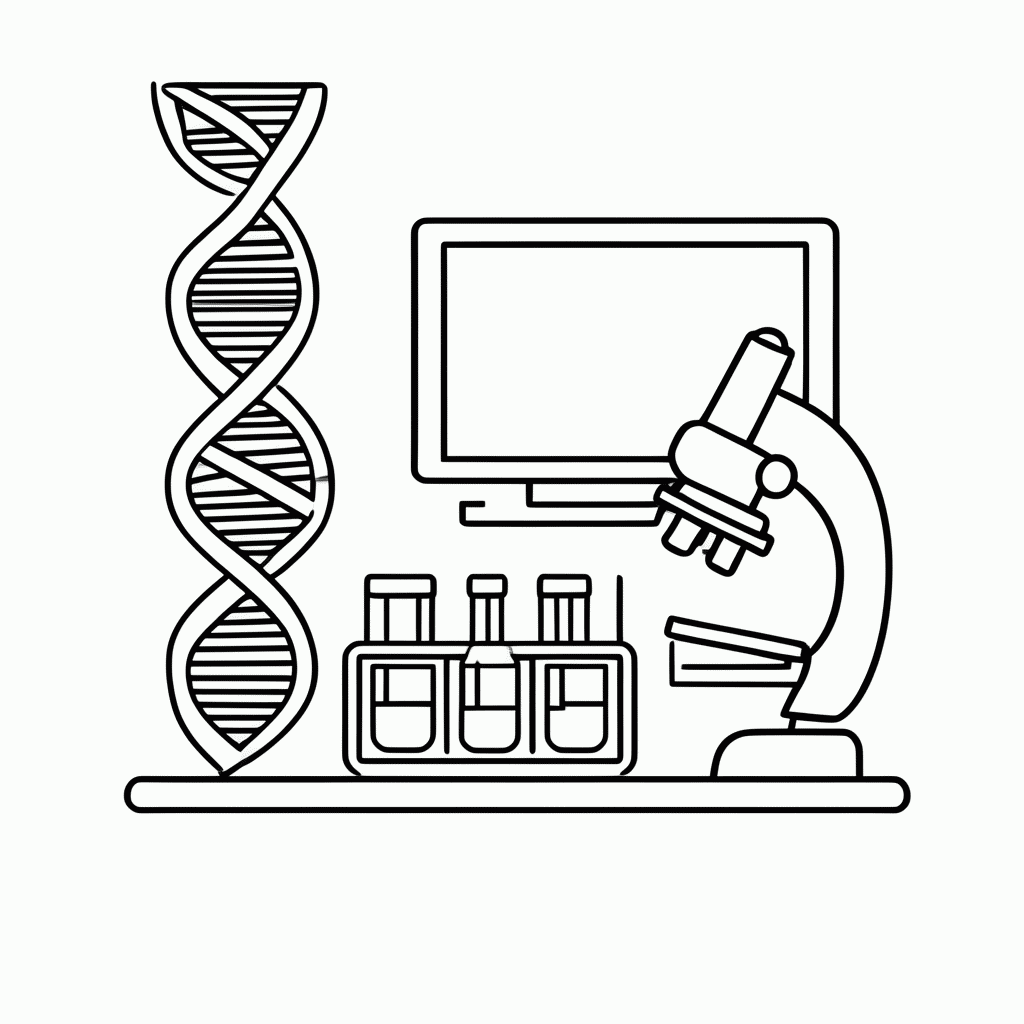 Desenho de Laboratorio Dna para colorir e imprimir grátis em folha A4