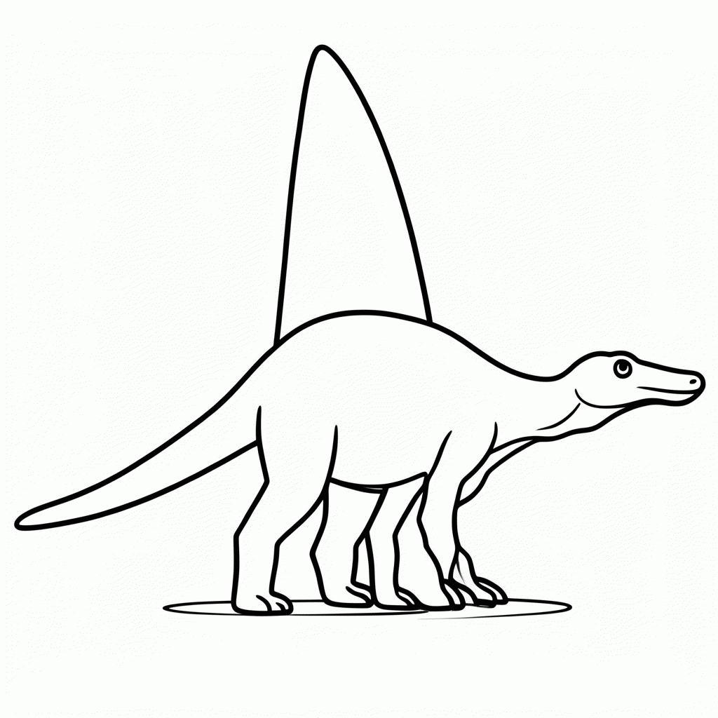 Desenho de Spinosaurus para colorir e imprimir grátis em folha A4