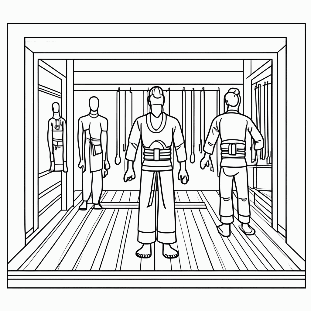 Desenho de Dojo De Treino para colorir e imprimir grátis em folha A4