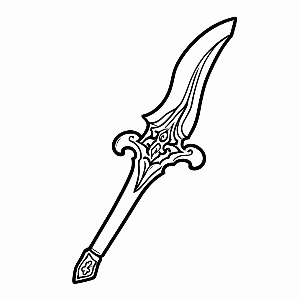 Desenho de Espada De Tai Lung para colorir e imprimir grátis em folha A4
