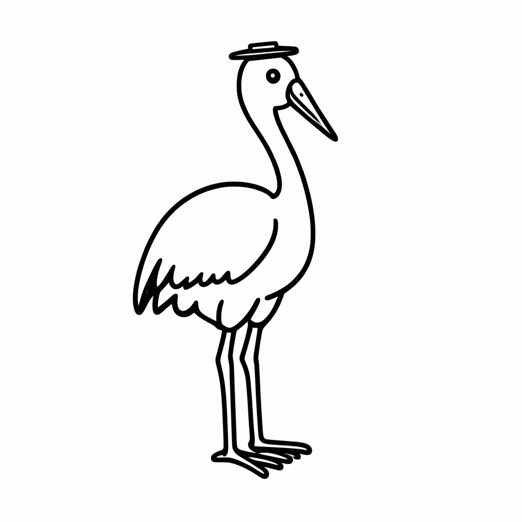Desenho de Garca Crane para colorir e imprimir grátis em folha A4