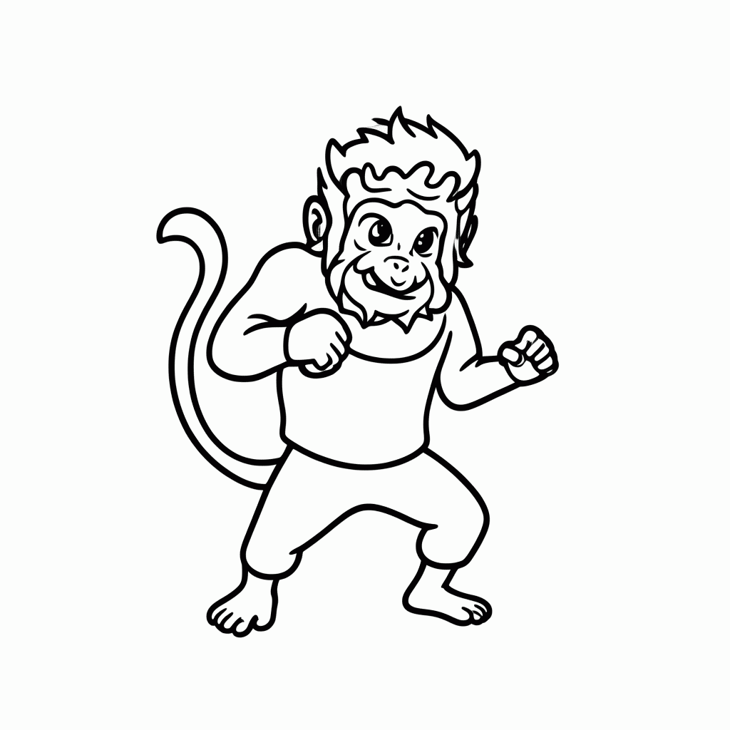 Desenho de Macaco Monkey para colorir e imprimir grátis em folha A4