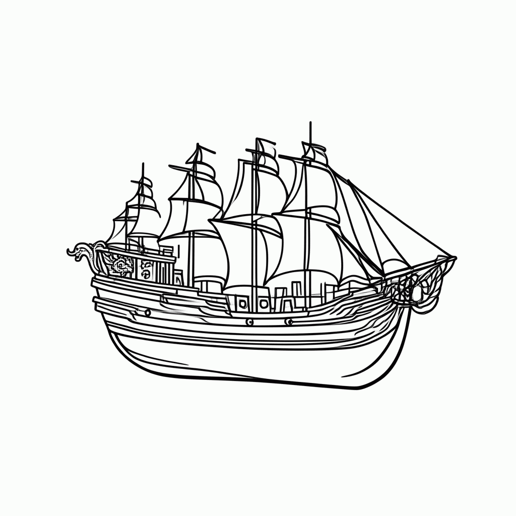 Desenho de Navio De Shen para colorir e imprimir grátis em folha A4